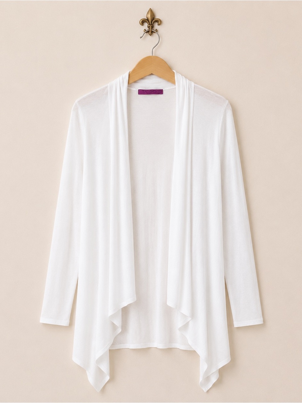 JAC Parker white thermal rubbed long sleeve shrug top S